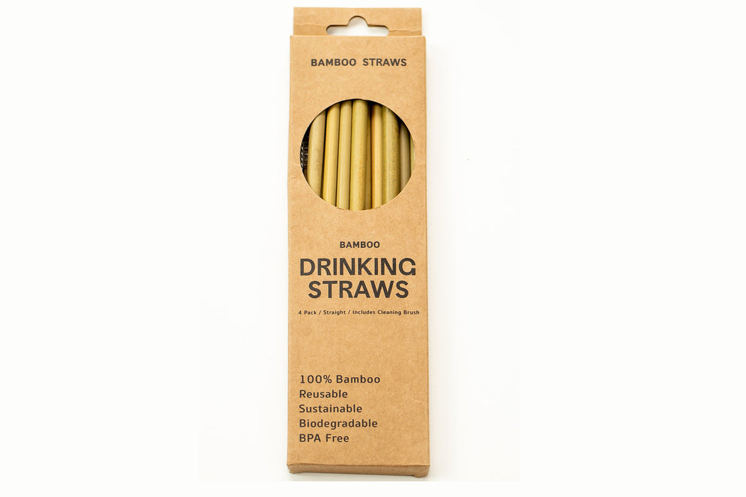 Bamboo Straw 12-pc Set with Cleaner