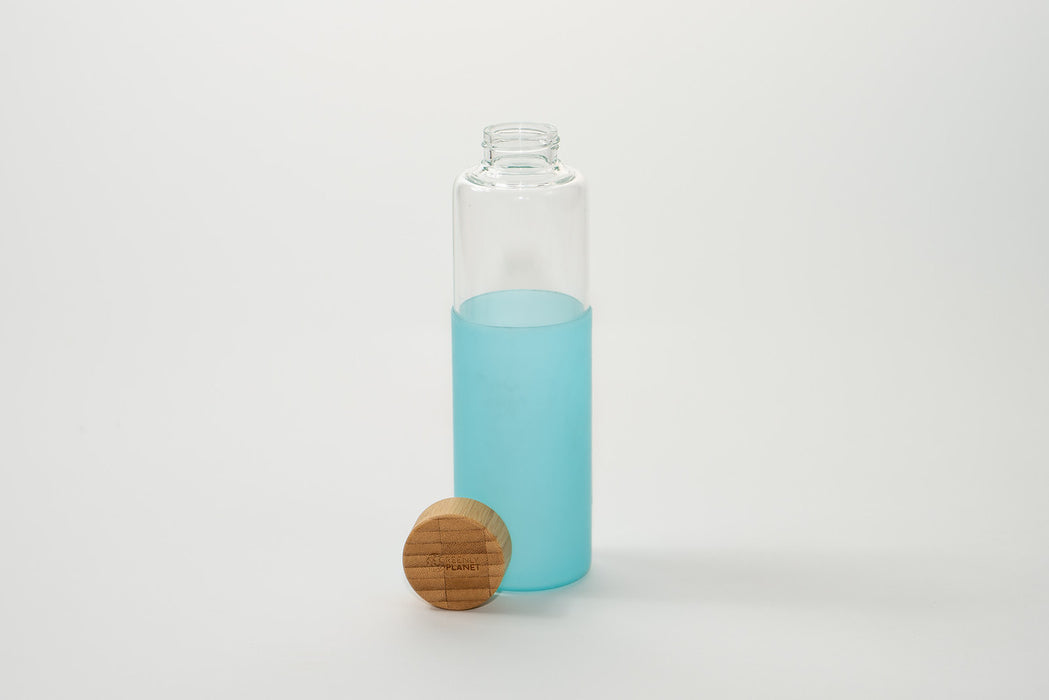 Glass Water Bottle With Bamboo Lid