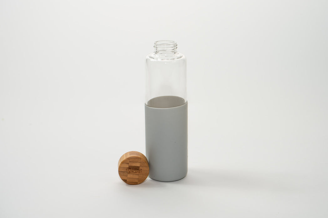 Glass Water Bottle With Bamboo Lid