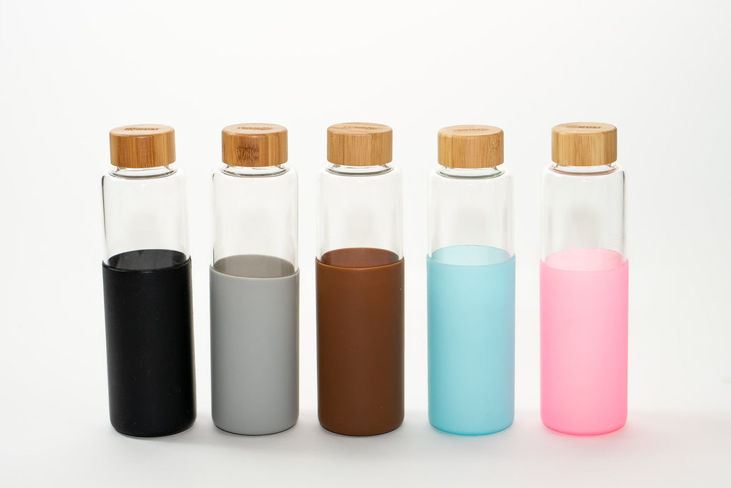 Glass Water Bottle With Bamboo Lid