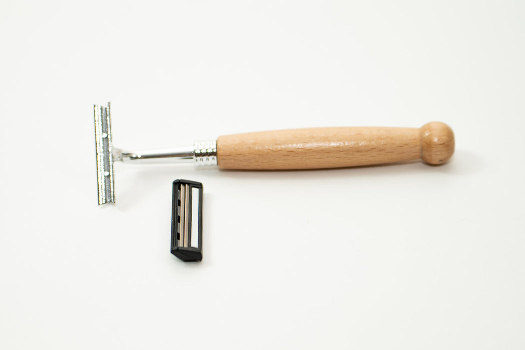 Bamboo Safety Razor with Cartridge