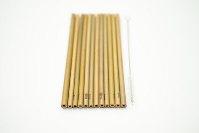 Bamboo Straw 12-pc Set with Cleaner