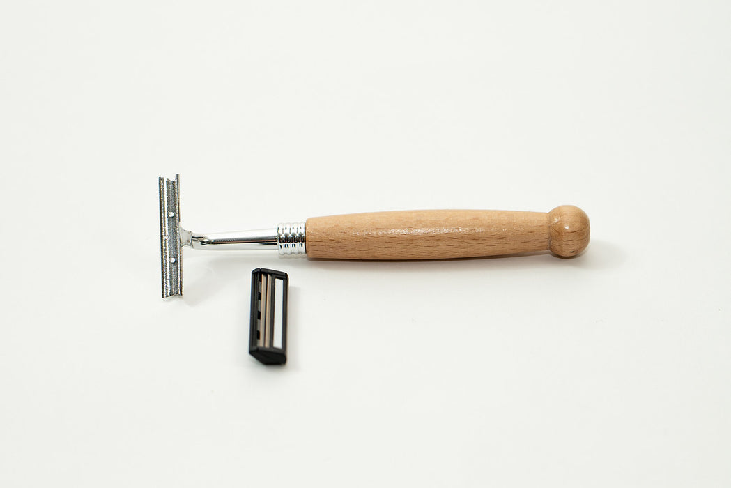 Bamboo Safety Razor with Cartridge