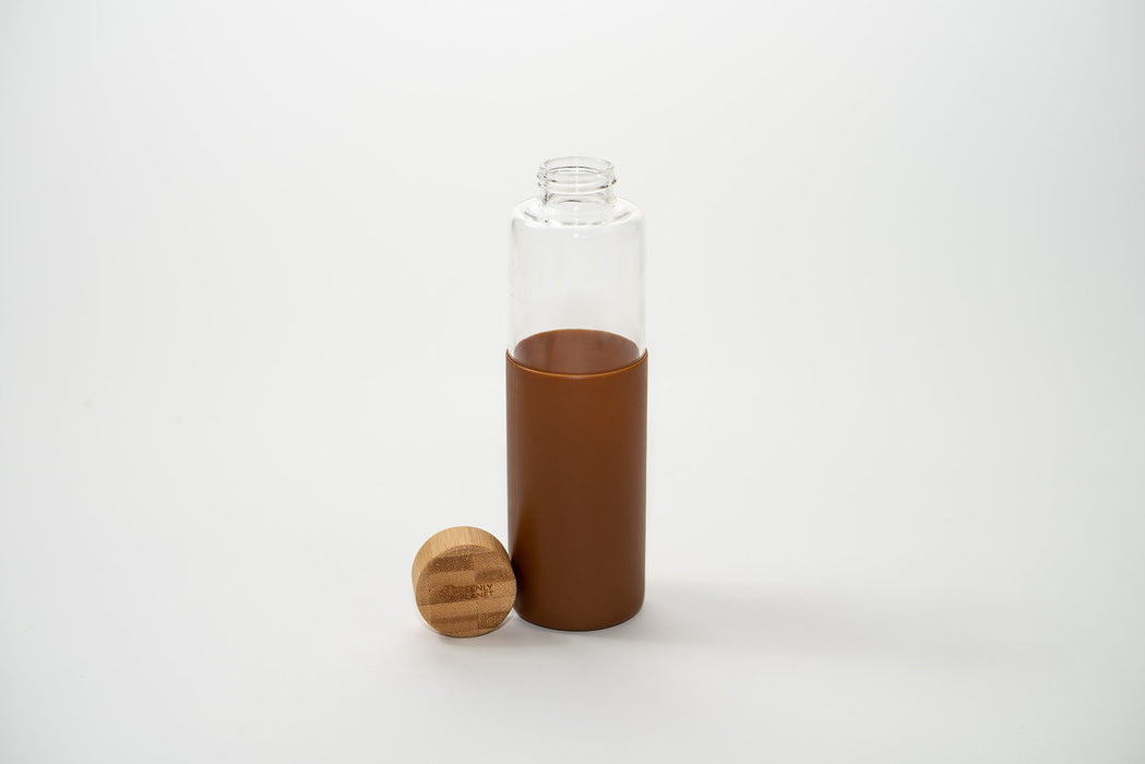 Glass Water Bottle With Bamboo Lid