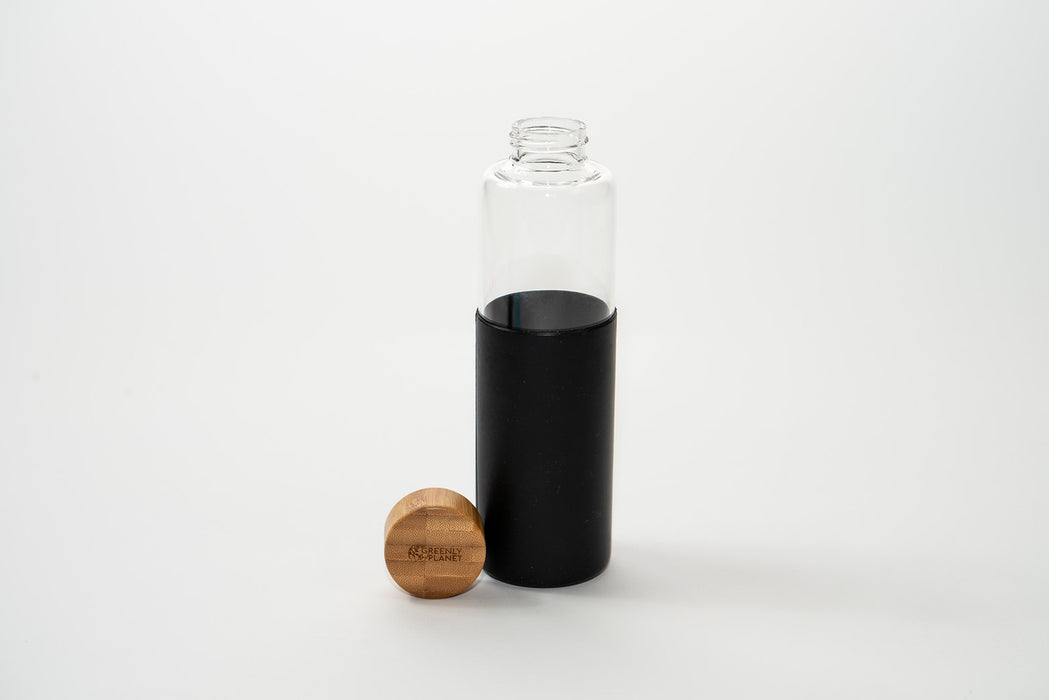 Glass Water Bottle With Bamboo Lid