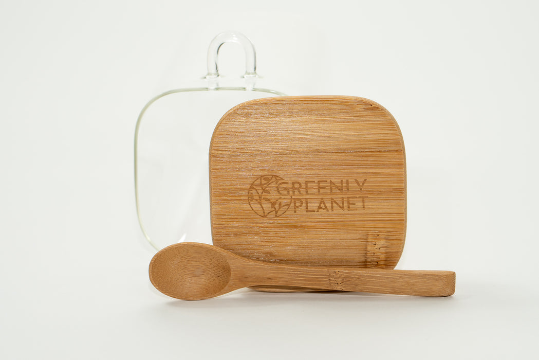 Spice Jar with Bamboo Lid and Bamboo Spoon