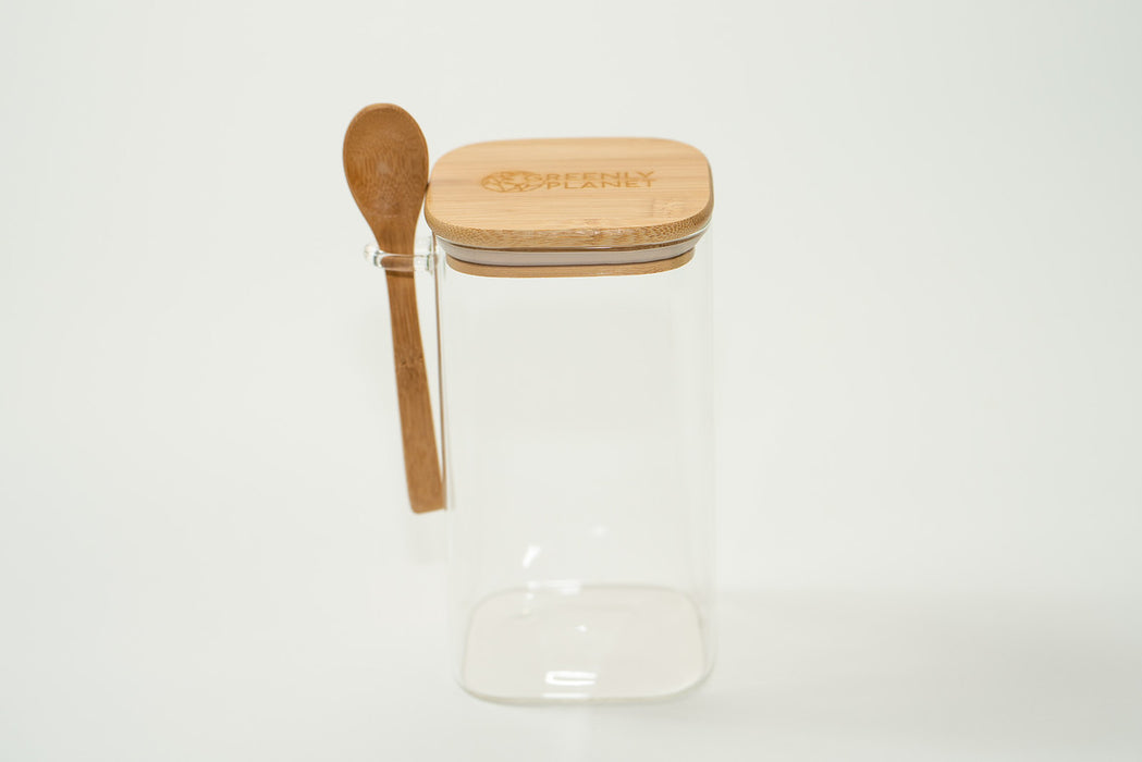 Spice Jar with Bamboo Lid and Bamboo Spoon