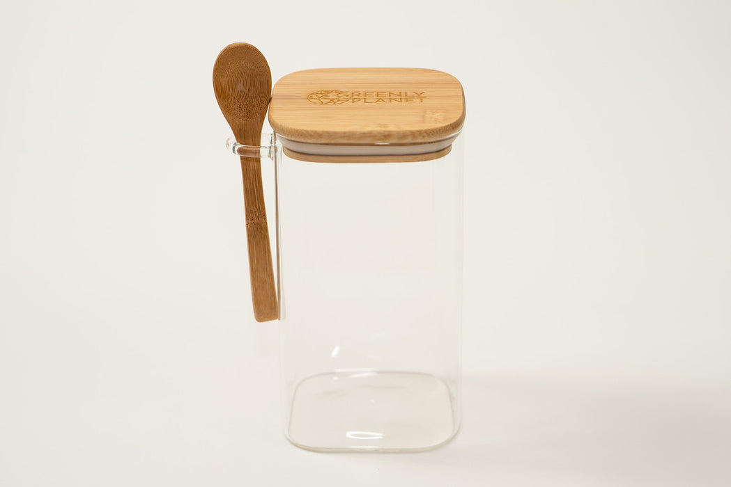 Spice Jar with Bamboo Lid and Bamboo Spoon