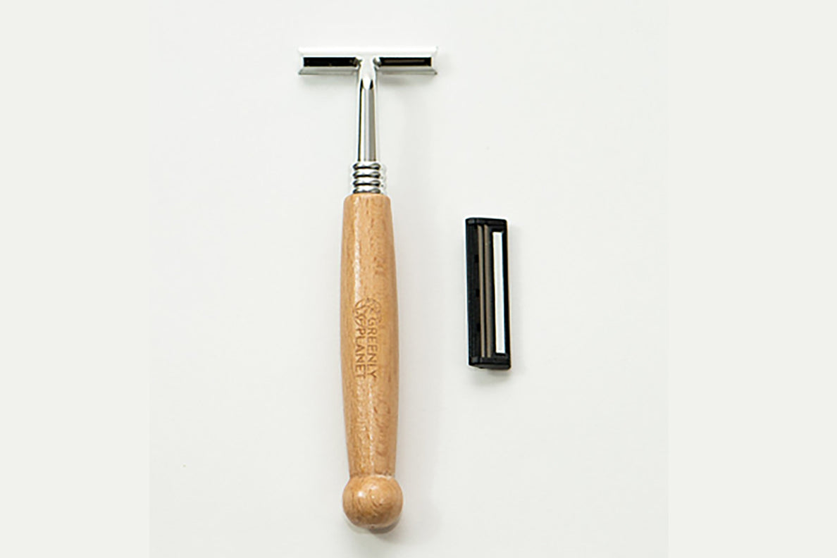 Bamboo Safety Razor with Cartridge — GreenlyPlanet LLC